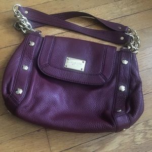 Michael Kors Burgundy Shoulder Bag with Chain straps